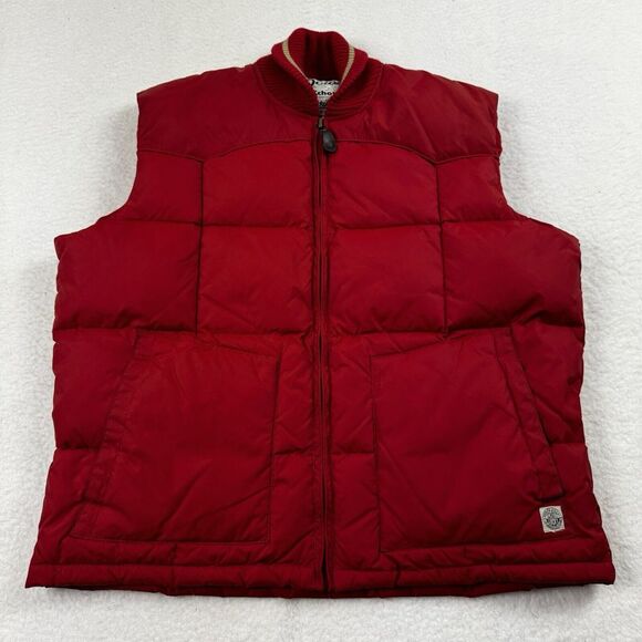 Schott Down Vest Men's XL Red Duck Down Nylon Duck Feathers‎ Lucky Brand - Picture 1 of 7